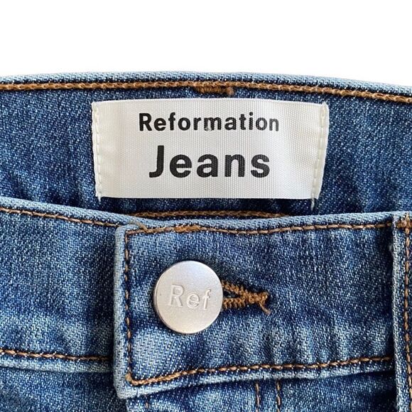 Reformation High & Rise Skinny Jeans Rhine Wash 25 - Picture 4 of 7